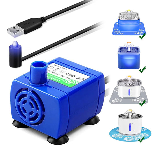 Bomba Para Fuente De Agua Para Gatos, Bomba De Fuente De Agua Para Mascotas  Motor Compatible Para Fuente Para Beber De Mascotas Dispensador De Agua Para Gatos De Repuesto